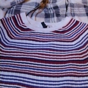 Tight t shirt, red white blue, short sleeve, divided, medium